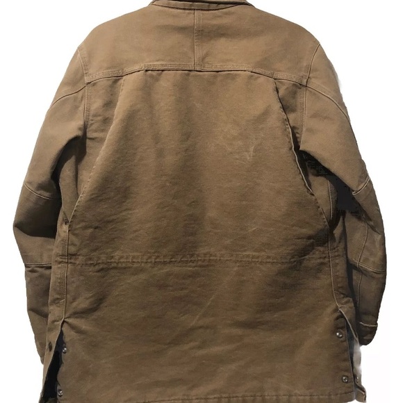 Carhartt Jacket Men M Khaki Cotton Fully Lined Zipped Cuffed Windbreaker Worker - Picture 7 of 11